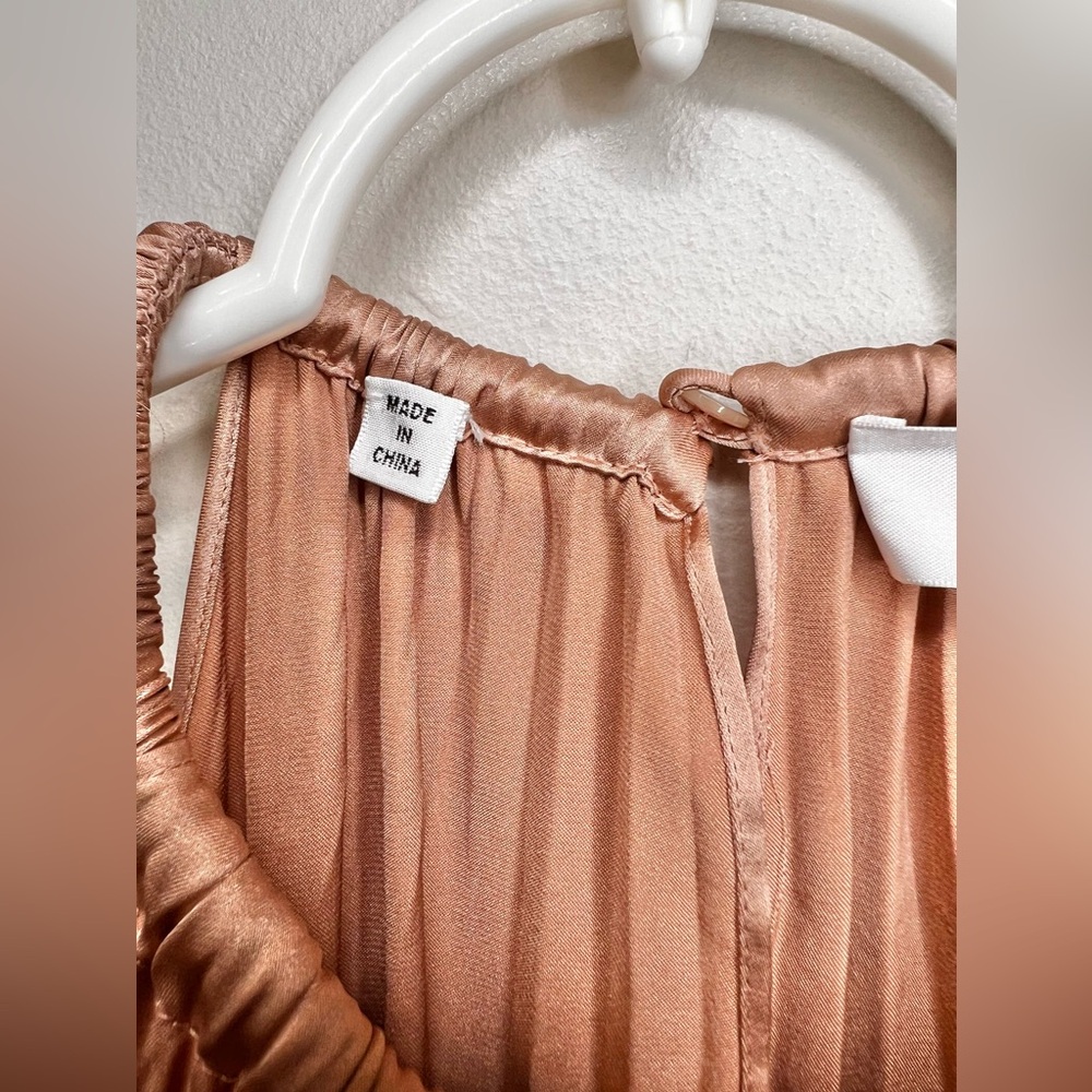 A.L.C Renzo II Satin Pleated In Bella Nude Dress Size 2/XS EUC - Picture 7 of 9